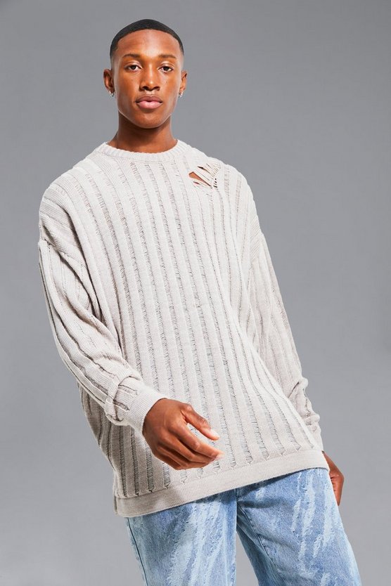 Open Stitch Oversized Distressd Jumper 1 Open Stitch Oversized Distressd Jumper
