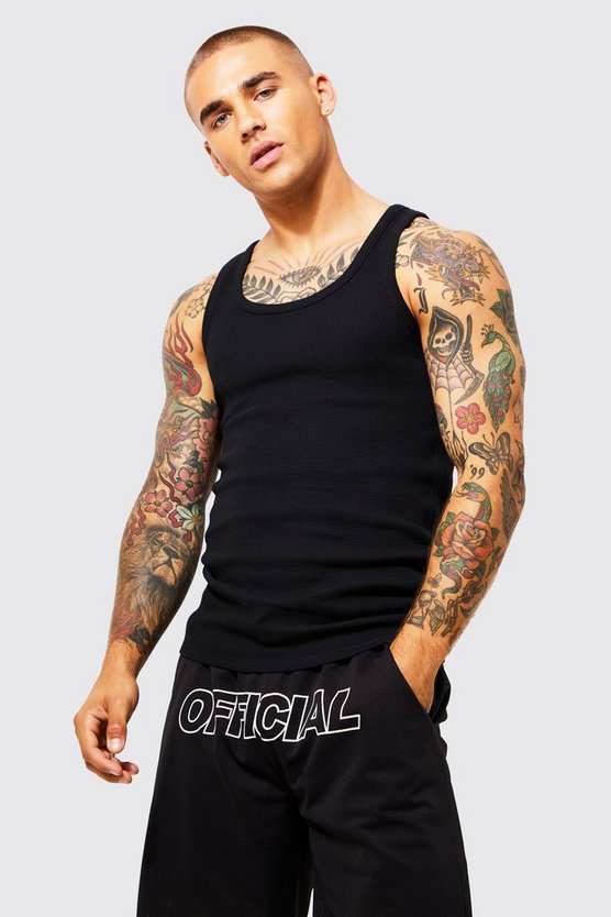 Slim Fit Waffle Vest 1 Slim Fit Waffle Vest