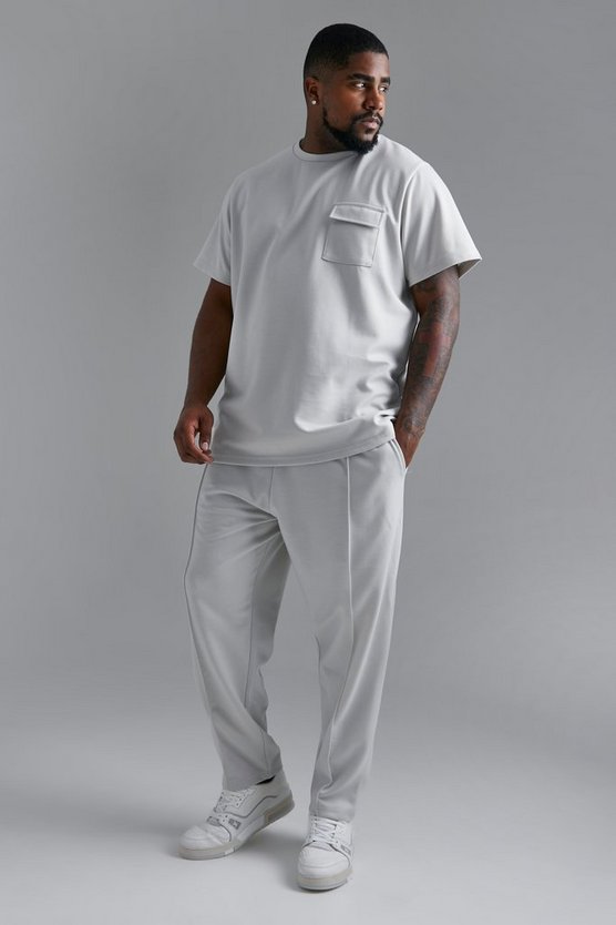 Plus Slim Fit T-shirt And Tapered Jogger Set 1 Plus Slim Fit T-shirt And Tapered Jogger Set
