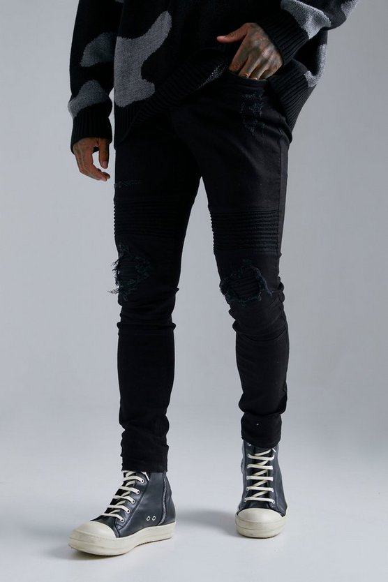 Skinny Rip & Repair Biker Jeans 1 Skinny Rip & Repair Biker Jeans