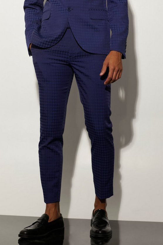 Skinny Tonal Houndstooth Crop Dress Pants 1 Skinny Tonal Houndstooth Crop Dress Pants