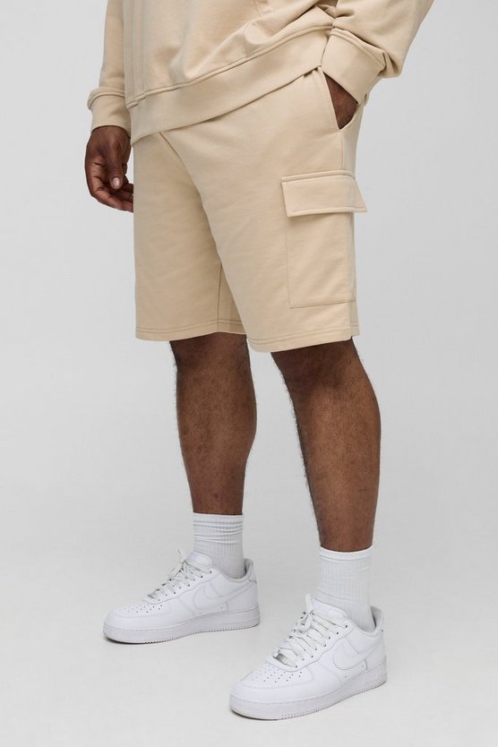 Plus 260GSM Loopback Regular Fit Basic Cargo Shorts