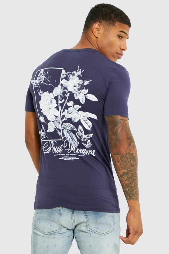 Muscle Fit Floral Graphic T-shirt 1 Muscle Fit Floral Graphic T-shirt