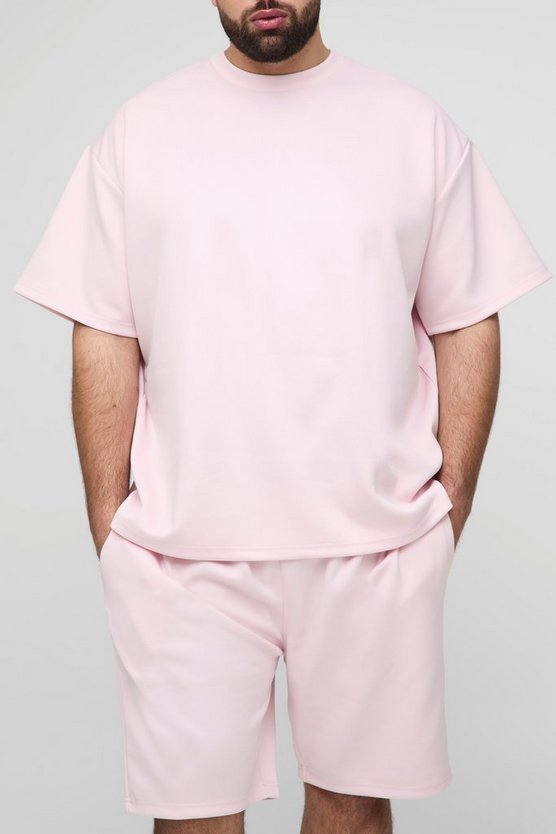 Plus Oversized Scuba T-Shirt & Loose Short Set