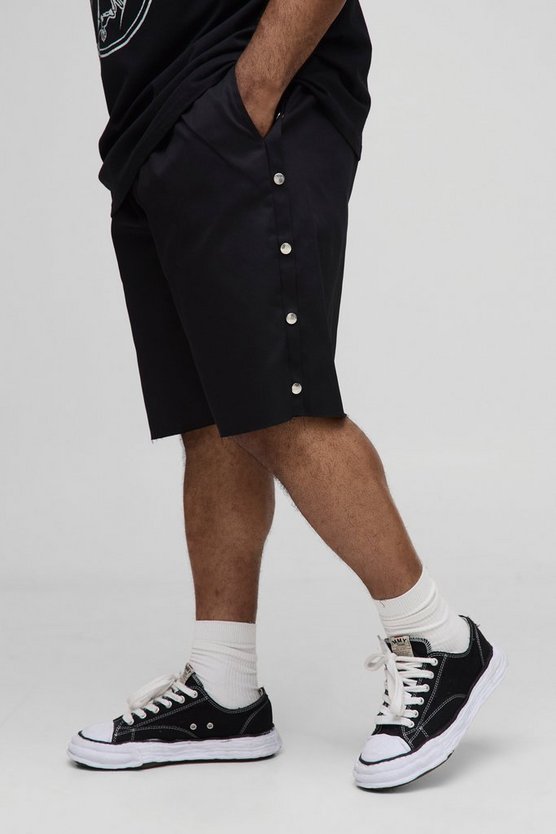 Plus Relaxed Fit Popper Side Drawcord Shorts