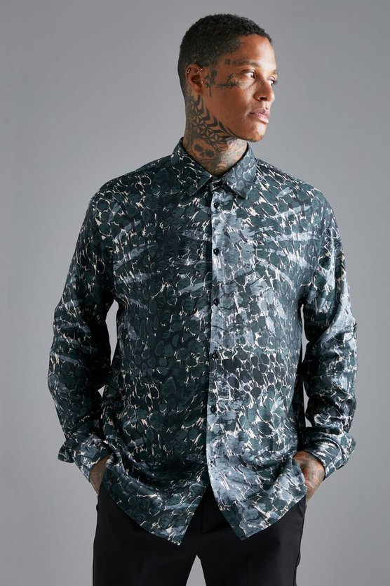 Long Sleeve Oversized Viscose Animal Print Shirt 1 Long Sleeve Oversized Viscose Animal Print Shirt