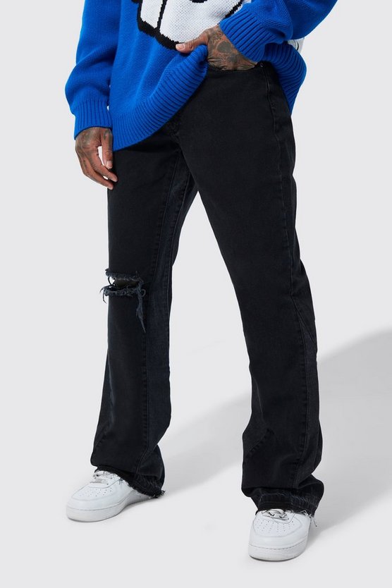 Baggy Flare Jeans With Panel Insert 1 Baggy Flare Jeans With Panel Insert