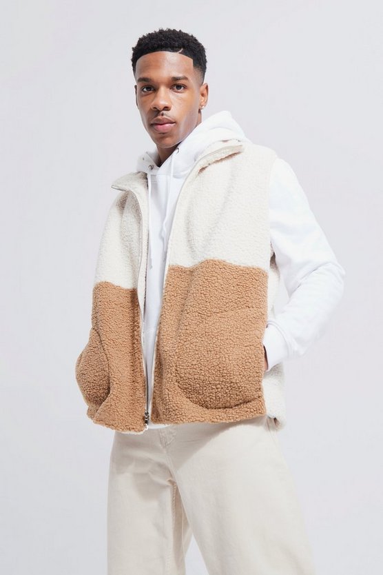 Borg Colourblock Vest