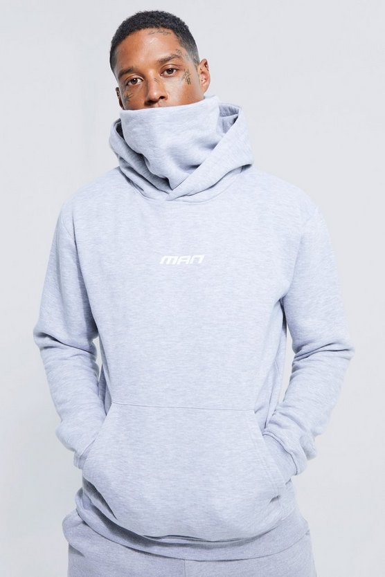Man Graphic Hoodie With Snood