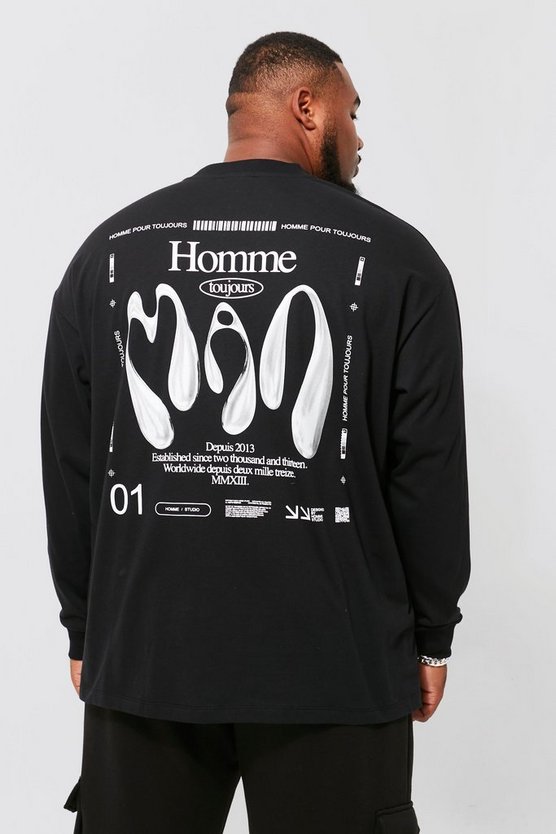Plus Oversized Long Sleeve Print T-shirt 1 Plus Oversized Long Sleeve Print T-shirt