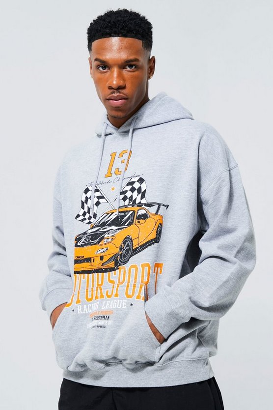 Oversized Motorsport Car Graphic Hoodie 1 Oversized Motorsport Car Graphic Hoodie