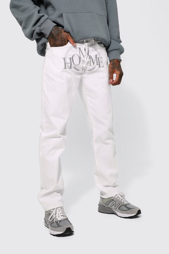 Straight Rigid Homme Embroidered Jeans 1 Straight Rigid Homme Embroidered Jeans
