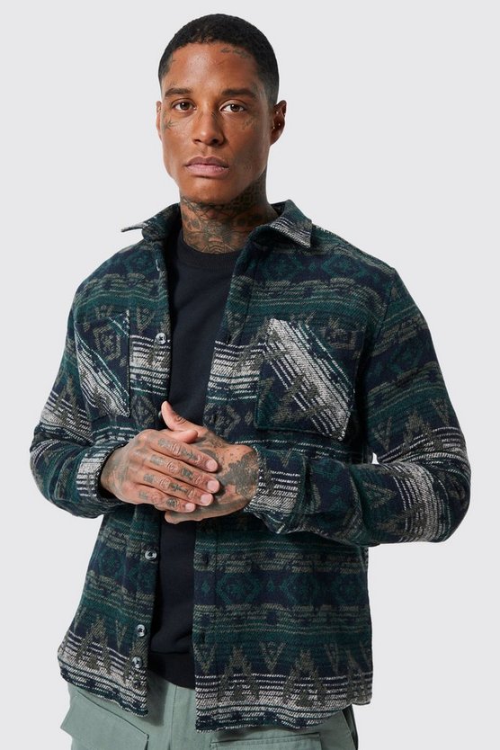 Heavyweight Aztec Brushed Shacket 1 Heavyweight Aztec Brushed Shacket
