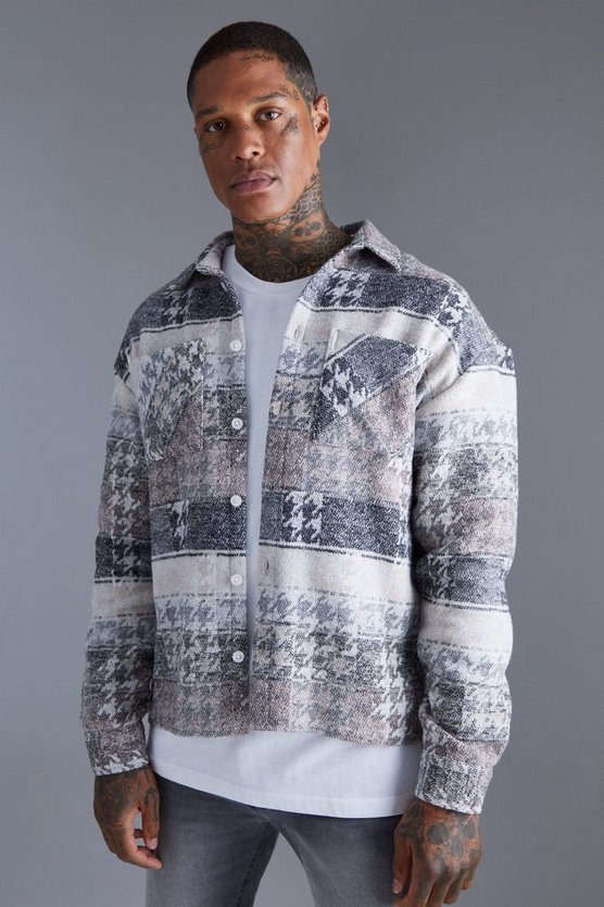 Heavyweight Boxy Houndstooth Overshirt 1 Heavyweight Boxy Houndstooth Overshirt