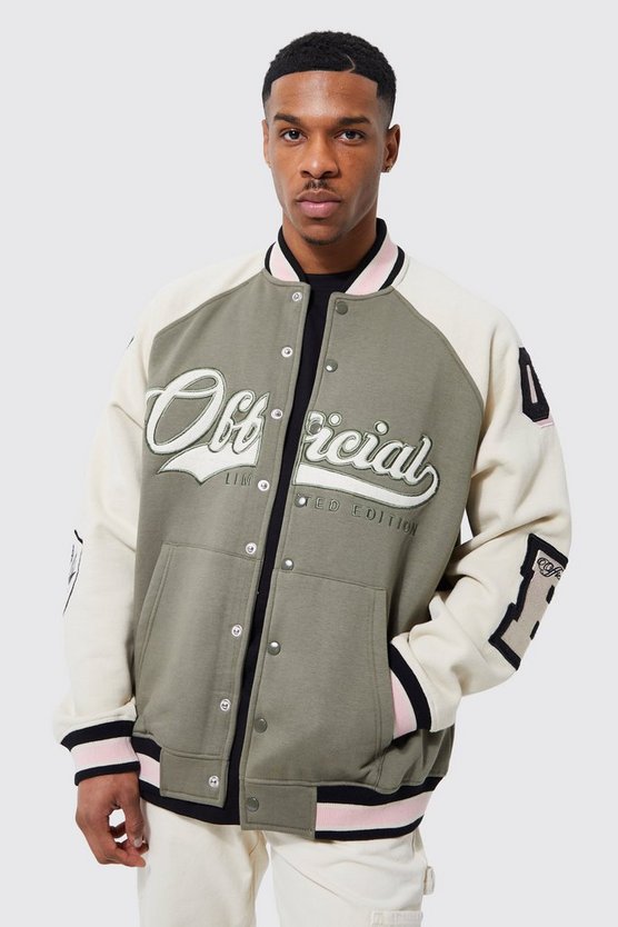 Oversized Applique Jersey Bomber Jacket 1 Oversized Applique Jersey Bomber Jacket