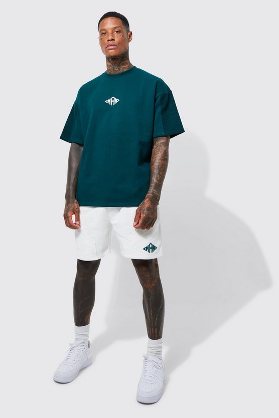 Oversized Panelled Tee And Short Set 1 Oversized Panelled Tee And Short Set