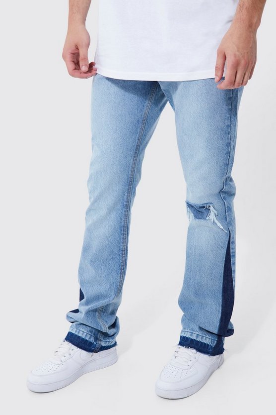 Tall Slim Flare Gusset Detail Ripped Jeans 1 Tall Slim Flare Gusset Detail Ripped Jeans