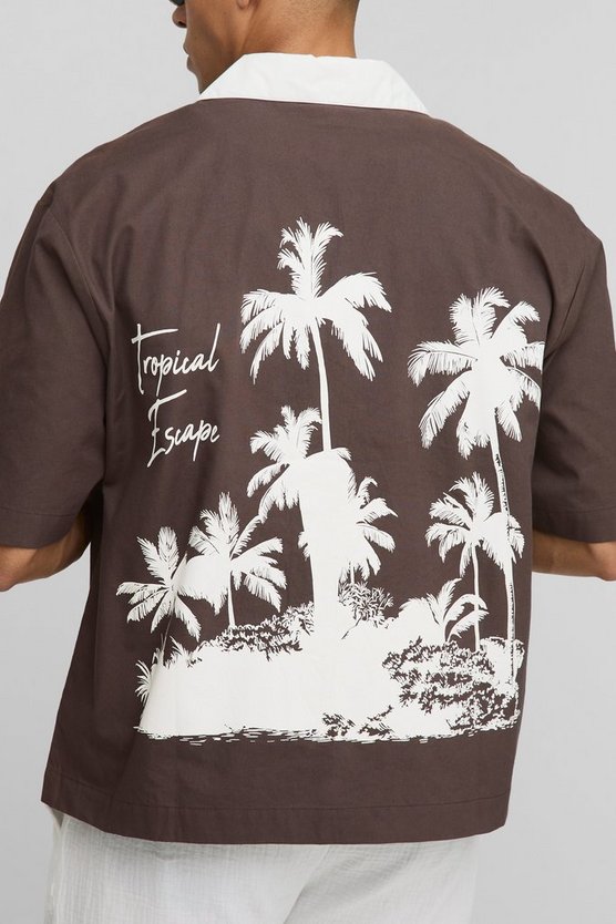 Oversized Half Sleeve Palm Revere Shirt 1 Oversized Half Sleeve Palm Revere Shirt