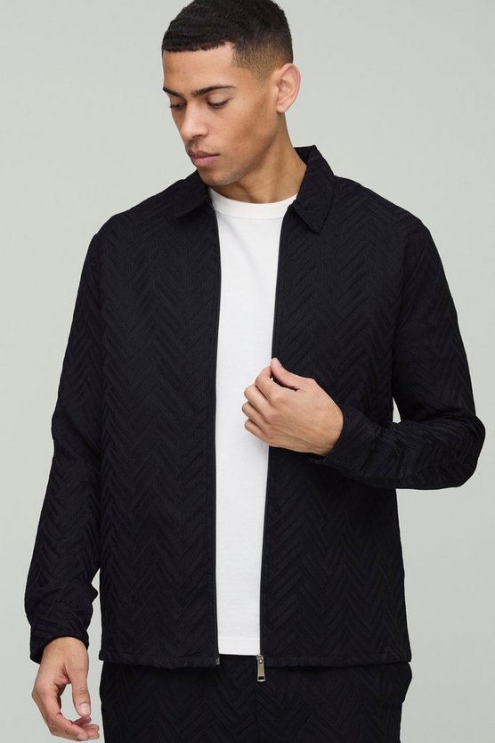 Regular Tonal Geo Smart Zip Shirt Jacket 1 Regular Tonal Geo Smart Zip Shirt Jacket