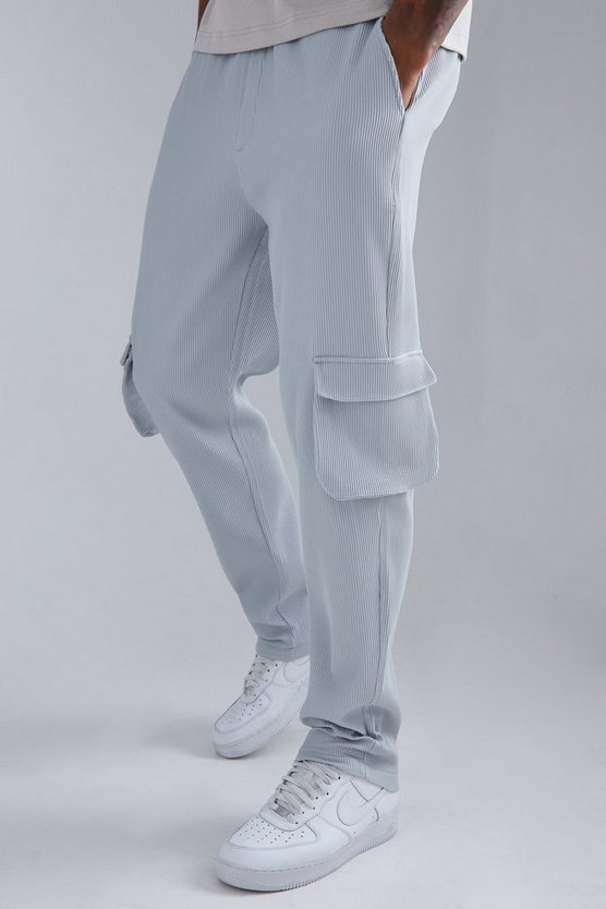 Tall Elastic Waist Tapered Fit Cargo Pleated Pants 1 Tall Elastic Waist Tapered Fit Cargo Pleated Pants