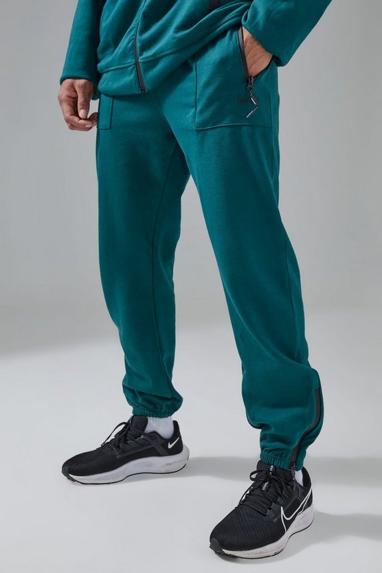 Man Active Fleece Zip Hem Sweatpants 1 Man Active Fleece Zip Hem Sweatpants