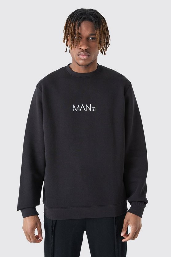 Tall Man Dash Crew Neck Sweatshirt In Black 1 Tall Man Dash Crew Neck Sweatshirt In Black