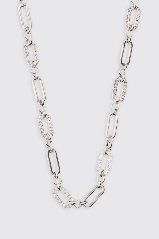 Chain Link Necklace In Silver