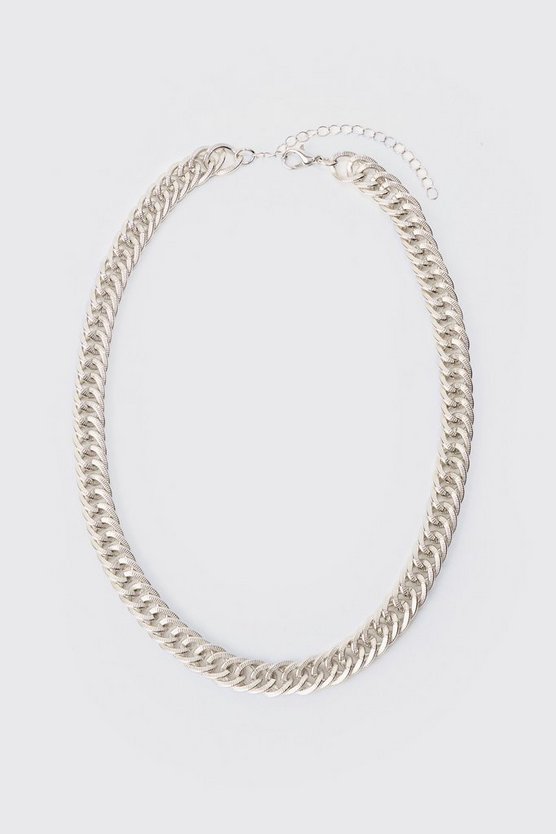 Brushed Chrome Chunky Chain Necklace