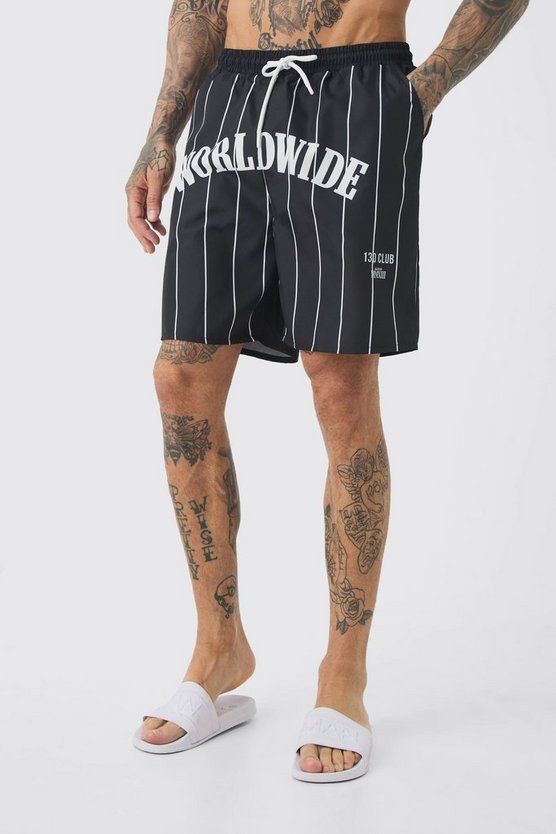 Tall Worldwide Crotch Printed Stripe Swim Trunks 1 Tall Worldwide Crotch Printed Stripe Swim Trunks