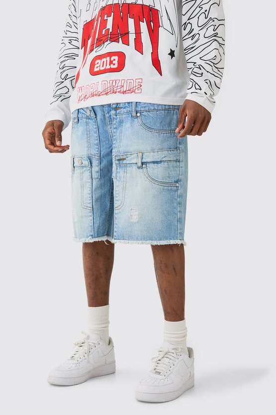 Tall Multi Waistband Relaxed Fit Denim Shorts 1 Tall Multi Waistband Relaxed Fit Denim Shorts