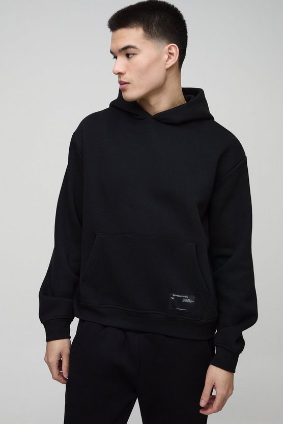 330GSM Oversized Boxy Over The Head Hoodie With Woven Branding