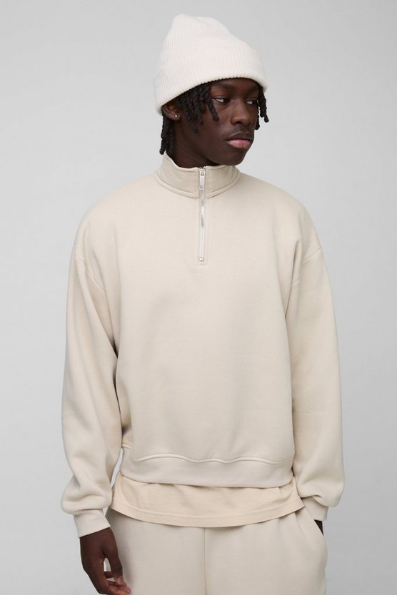 330GSM Oversized Basic Boxy Funnel Neck Sweatshirt
