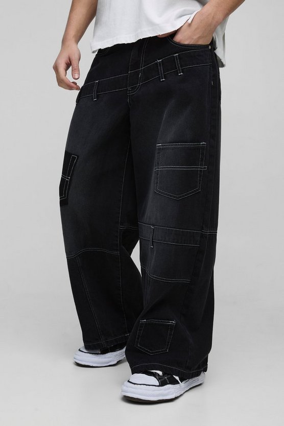 Extreme Baggy Panelled Deconstructed Jeans 1 Extreme Baggy Panelled Deconstructed Jeans