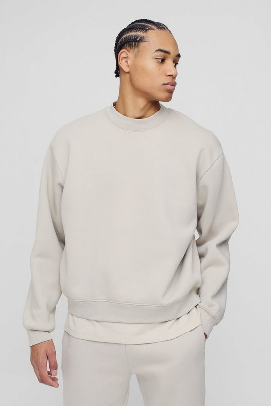 330GSM Oversized Basic Boxy Extended Neck Sweatshirt