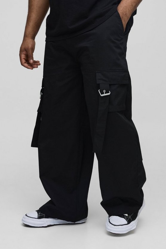 Plus Baggy Fit Ripstop Belt Buckle Detail Cargo Pants 1 Plus Baggy Fit Ripstop Belt Buckle Detail Cargo Pants