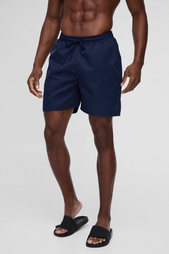 Mid Length Swim Trunks in Navy 1 Mid Length Swim Trunks in Navy