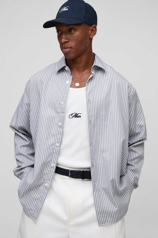 Oversized Stripe Long Sleeve Shirt 1 Oversized Stripe Long Sleeve Shirt