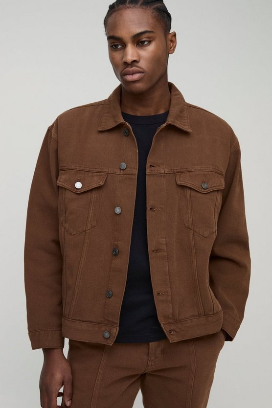 Regular Fit Brown Jean Jacket 1 Regular Fit Brown Jean Jacket