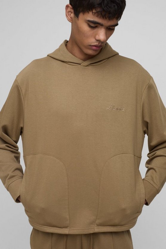 Regular Fit Tonal Embroidered Welt Pocket Hoodie 1 Regular Fit Tonal Embroidered Welt Pocket Hoodie