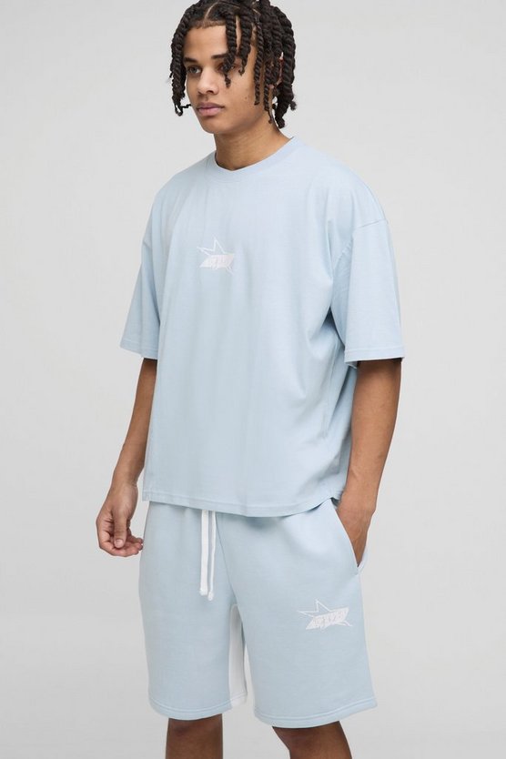 Oversized Boxy M Star T-Shirt & Gusset Short Set 1 Oversized Boxy M Star T-Shirt & Gusset Short Set