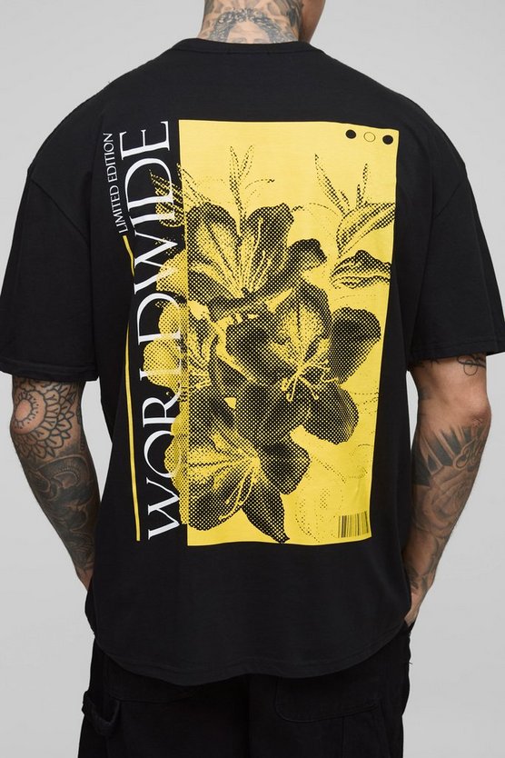 Tall Oversized Worldwide Floral Print T-Shirt 1 Tall Oversized Worldwide Floral Print T-Shirt