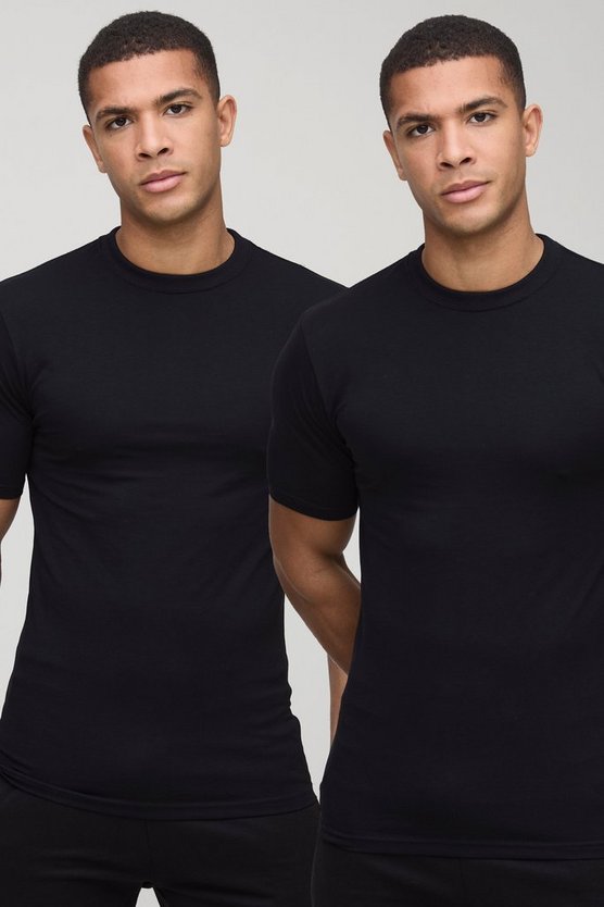 2 Pack Basic Muscle Fit T-Shirts