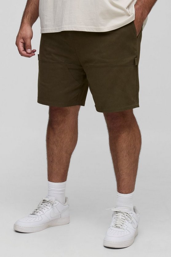 Plus Elasticated Waist Relaxed Fit Carpenter Shorts