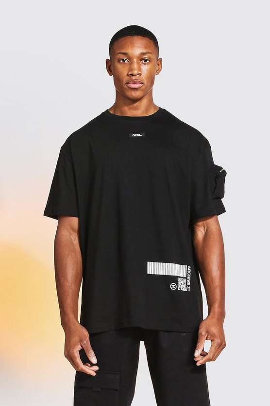 Loose Fit Back Print Utility T-Shirt 1 Loose Fit Back Print Utility T-Shirt