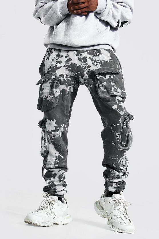 Tie Dye Cargo Jogger With Bandana Embroidery 1 Tie Dye Cargo Jogger With Bandana Embroidery