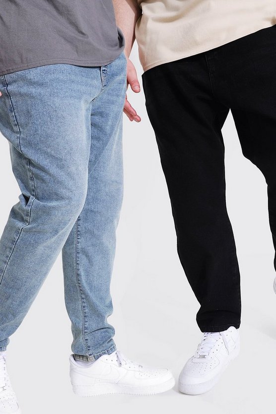 2 Pack Plus Size Slim Fit Rigid Jean