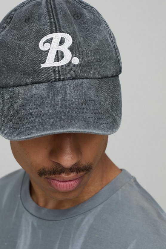 Washed B Embroidered Cap