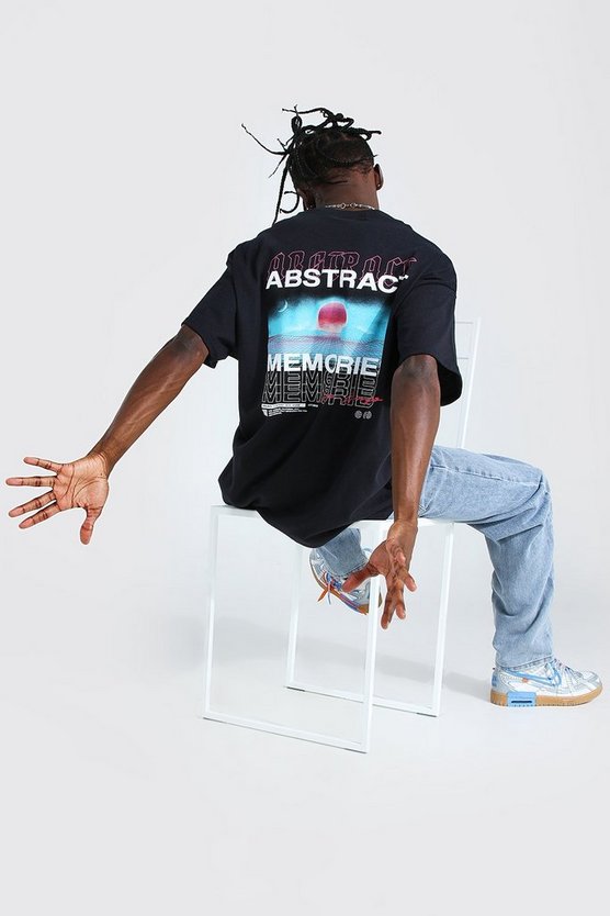 Oversized Abstract Space Back Print T-shirt 1 Oversized Abstract Space Back Print T-shirt
