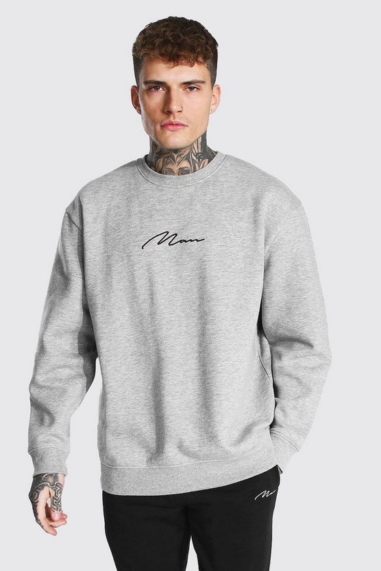 Man Signature Oversized Sweatshirt 1 Man Signature Oversized Sweatshirt