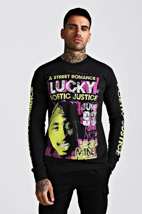 Long Sleeve Poetic Justice Tupac License T-Shirt 1 Long Sleeve Poetic Justice Tupac License T-Shirt